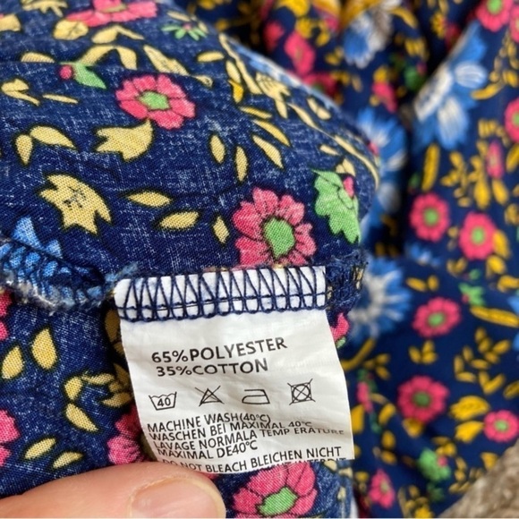 ZESICA Boho Dark Floral Tiered Peasant Maxi Skirt Cornflower Print Navy Pink M - Picture 12 of 14